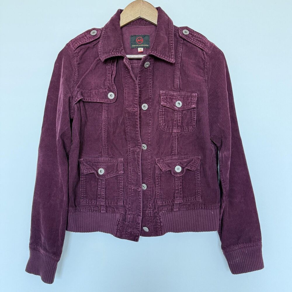 AG Adriano Goldschmied Women’s M Maroon Corduroy Jacket Made in USA